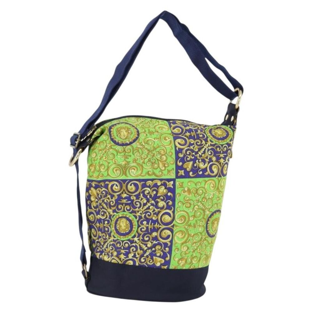 Versace Vintage Cotton Green Cotton Shoulder Bag Bag